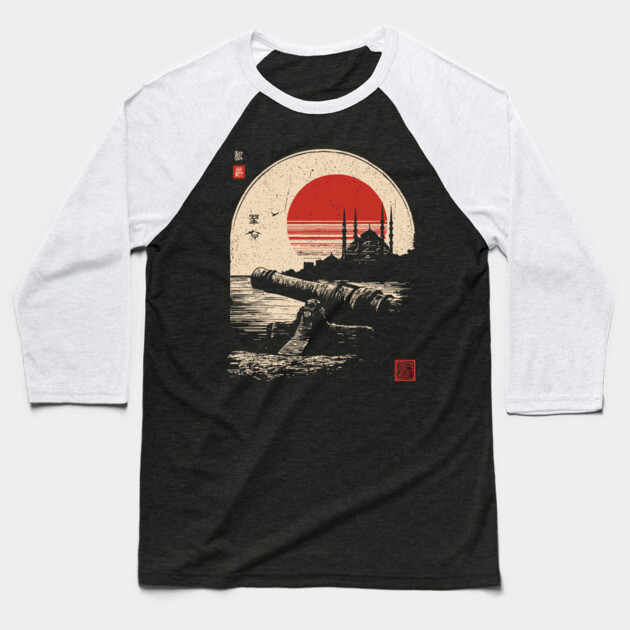 Cannons and Towers Over Ottoman Horizon Baseball T-Shirt by TuncGK