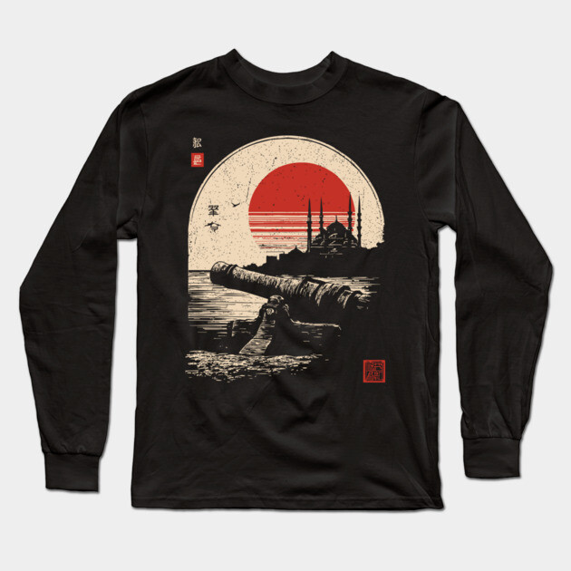 Cannons and Towers Over Ottoman Horizon Long Sleeve T-Shirt by TuncGK