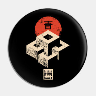 Impossible Cubes Floating in Thoughtful Balance Pin