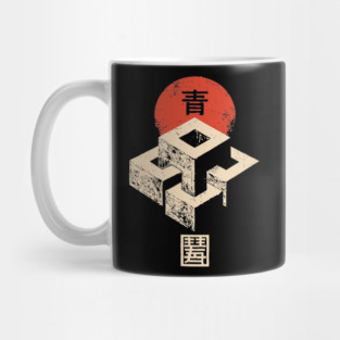 Impossible Cubes Floating in Thoughtful Balance Mug