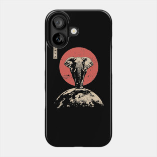 Cosmic World Elephant in Ukiyo-e Style Phone Case