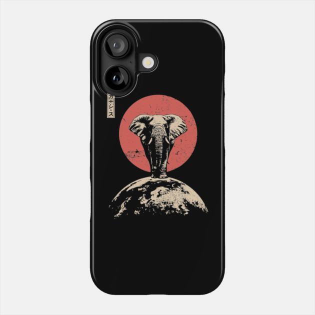 Cosmic World Elephant in Ukiyo-e Style Phone Case by TuncGK