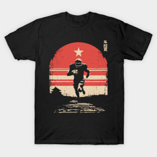 American Football Rusher in Ukiyo-e Style T-Shirt