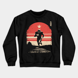 American Football Rusher in Ukiyo-e Style Crewneck Sweatshirt