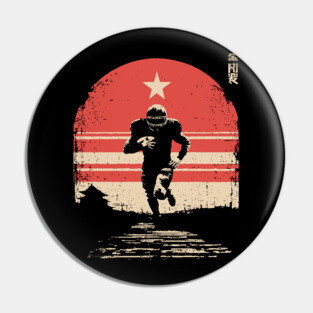 American Football Rusher in Ukiyo-e Style Pin