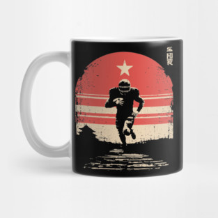 American Football Rusher in Ukiyo-e Style Mug