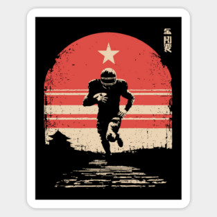 American Football Rusher in Ukiyo-e Style Magnet