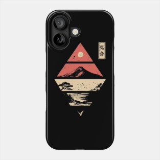 Geometric Japanese Landscape in Abstract Form Phone Case