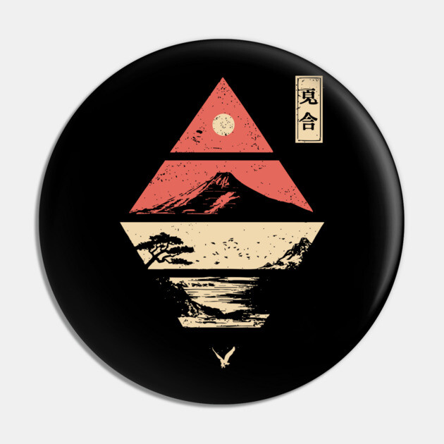 Geometric Japanese Landscape in Abstract Form Pin by TuncGK