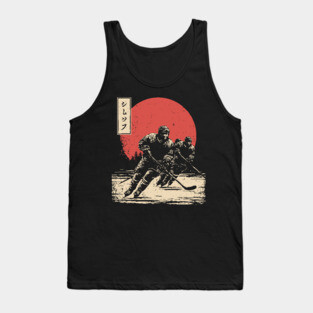 Ice Hockey Samurai Showdown in Ukiyo-e Tank Top