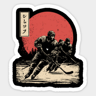 Ice Hockey Samurai Showdown in Ukiyo-e Sticker