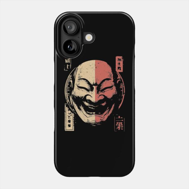 Duality of Joy and Sorrow in Japanese Mask Art Phone Case by TuncGK