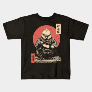 Samurai Chick with a Blade in Ukiyo-e Style Kids T-Shirt