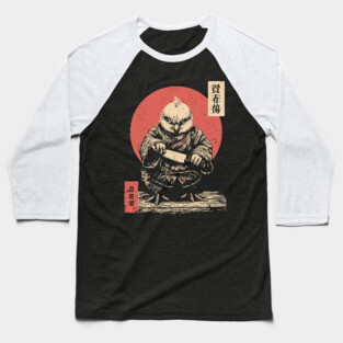 Samurai Chick with a Blade in Ukiyo-e Style Baseball T-Shirt