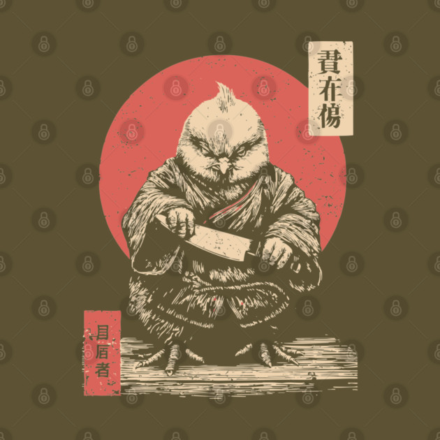 Samurai Chick with a Blade in Ukiyo-e Style by TuncGK