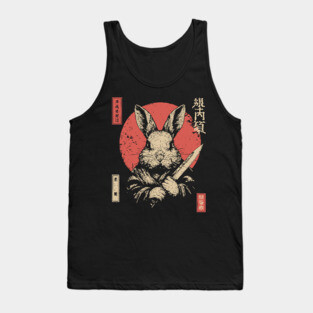 Killer Rabbit Ronin in Vintage Japanese Style Tank Top