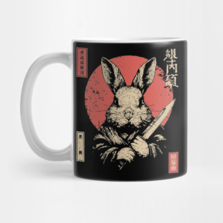 Killer Rabbit Ronin in Vintage Japanese Style Mug
