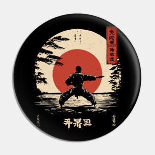Martial Arts Master in Ukiyo-e Serenity Pin
