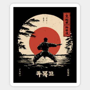 Martial Arts Master in Ukiyo-e Serenity Sticker