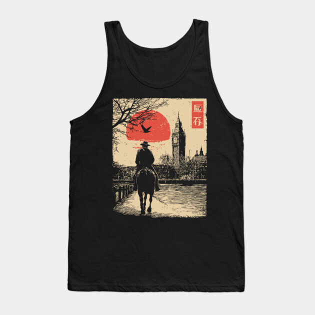 Victorian London Rider in Ukiyo-e Style Tank Top by TuncGK