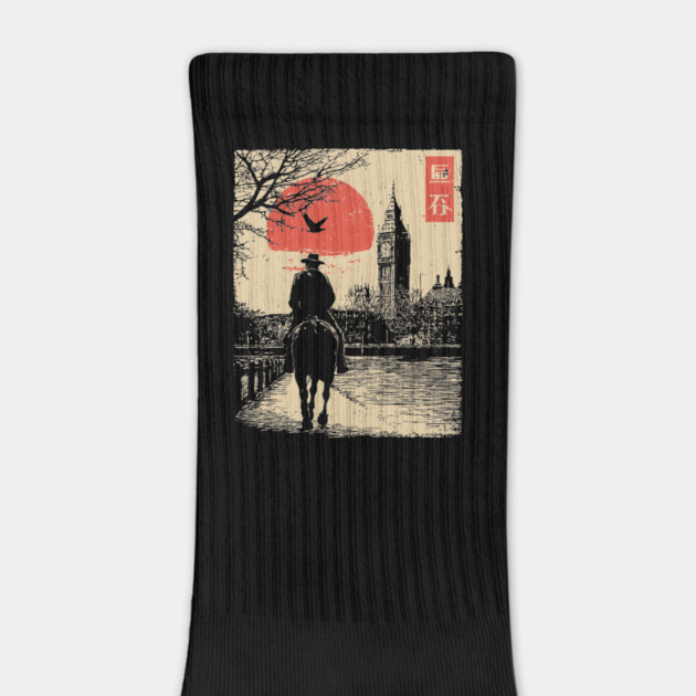 Victorian London Rider in Ukiyo-e Style by TuncGK