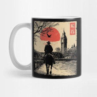 Victorian London Rider in Ukiyo-e Style Mug