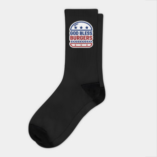 Burger themed July 4th Design Socks