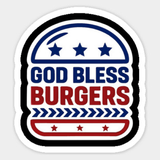 Burger themed July 4th Design Magnet