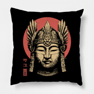 Valkyrie Buddha Mask in Ukiyo-e Fusion Pillow