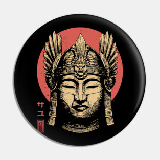 Valkyrie Buddha Mask in Ukiyo-e Fusion Pin
