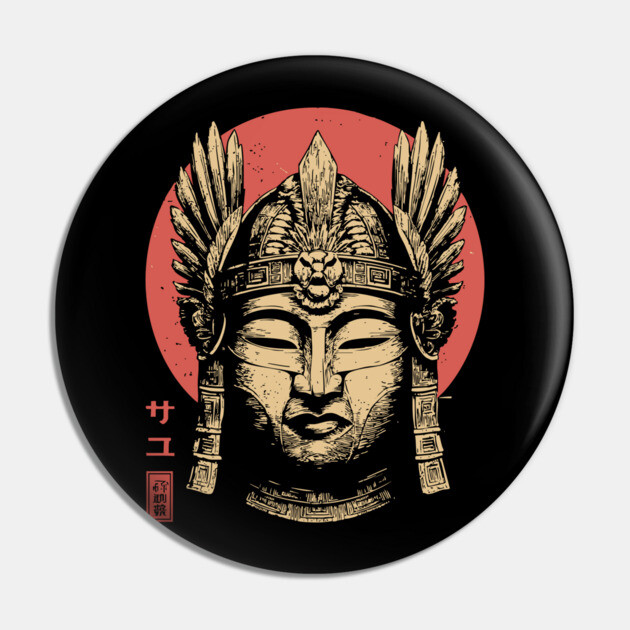 Valkyrie Buddha Mask in Ukiyo-e Fusion Pin by TuncGK