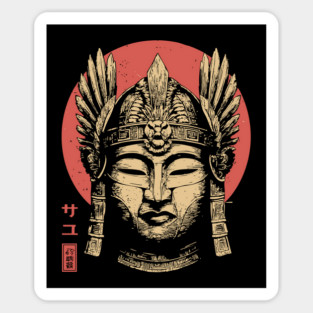Valkyrie Buddha Mask in Ukiyo-e Fusion Magnet