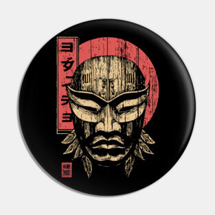 Tribal Warrior Mask in Ukiyo-e Style Pin