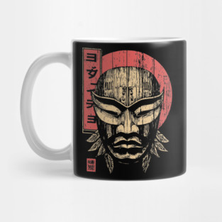 Tribal Warrior Mask in Ukiyo-e Style Mug