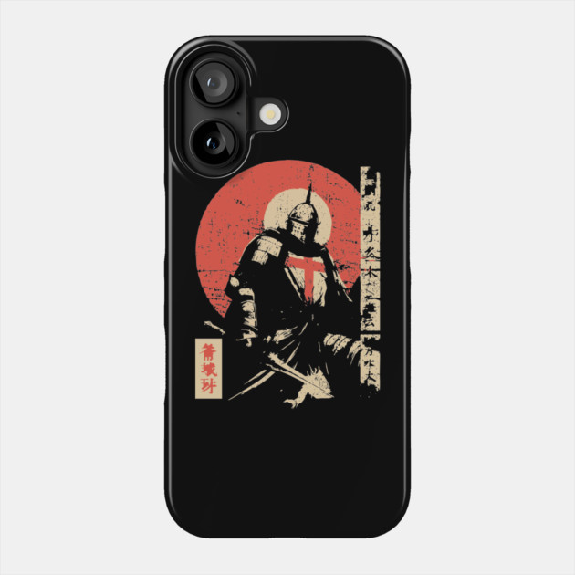 Crusader Knight as a Japanese Woodblock Warrior Phone Case by TuncGK