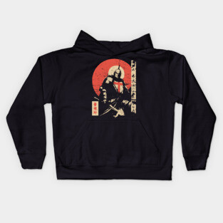 Crusader Knight as a Japanese Woodblock Warrior Kids Hoodie