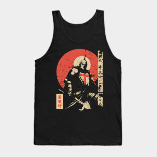 Crusader Knight as a Japanese Woodblock Warrior Tank Top