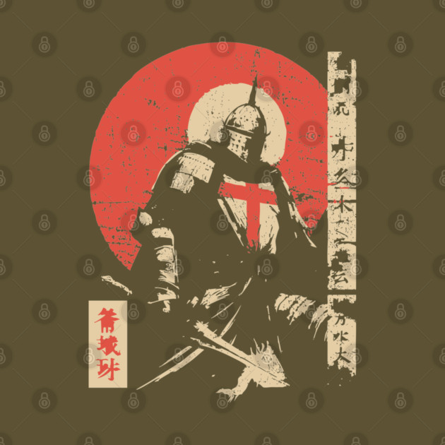 Crusader Knight as a Japanese Woodblock Warrior by TuncGK