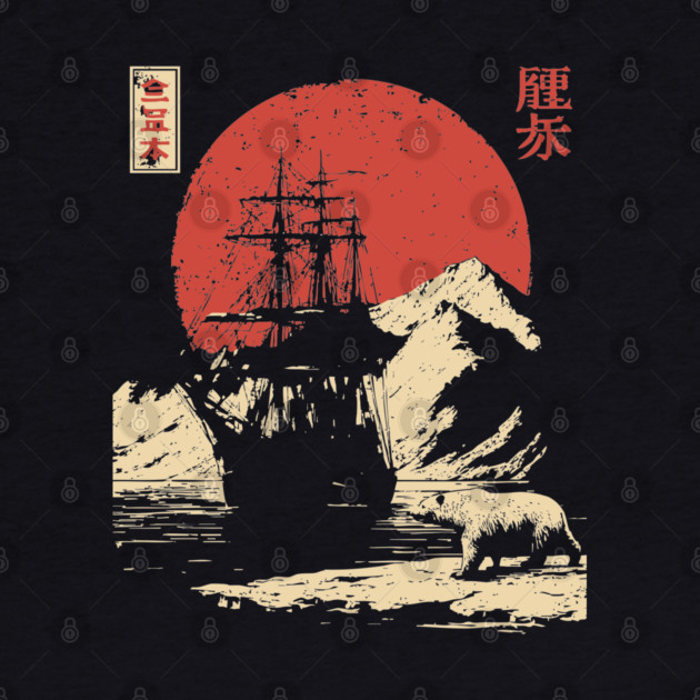 Arctic Explorer Ship in Ukiyo-e Style by TuncGK