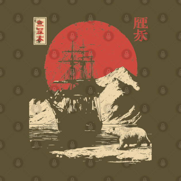 Arctic Explorer Ship in Ukiyo-e Style by TuncGK