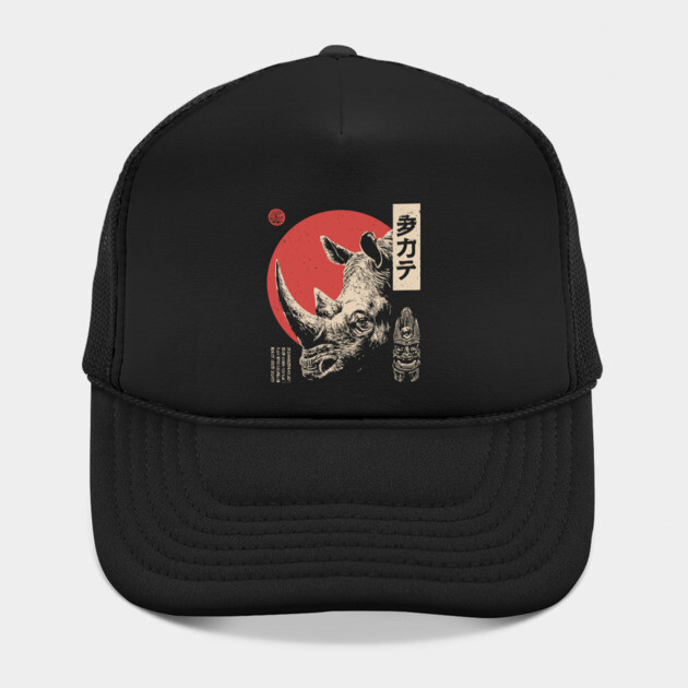 Rhino Spirit and Tribal Mask in Ukiyo-e by TuncGK