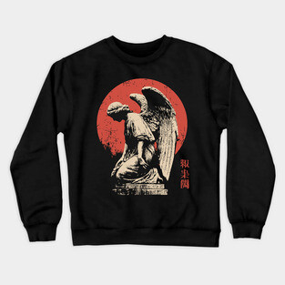 Weeping Angel in Japanese Woodblock Style Crewneck Sweatshirt