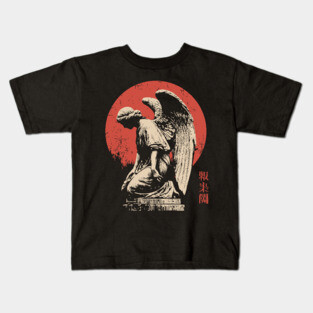 Weeping Angel in Japanese Woodblock Style Kids T-Shirt