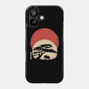 African Savannah in Japanese Woodblock Serenity Phone Case