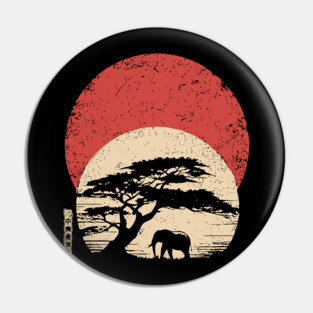 African Savannah in Japanese Woodblock Serenity Pin