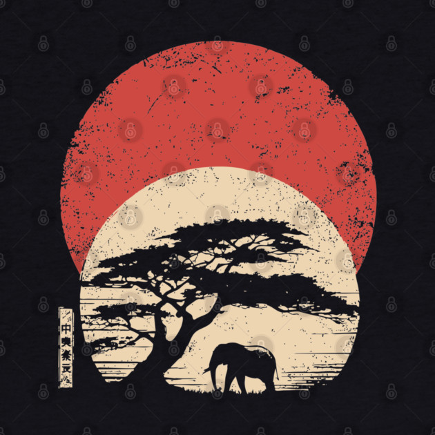 African Savannah in Japanese Woodblock Serenity by TuncGK