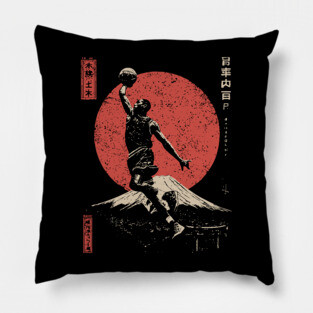 Slam Dunk over Mt. Fuji in Ukiyo-e Style Pillow