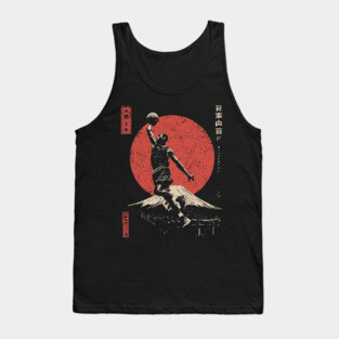 Slam Dunk over Mt. Fuji in Ukiyo-e Style Tank Top