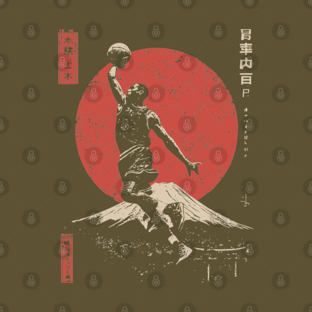 Slam Dunk over Mt. Fuji in Ukiyo-e Style by TuncGK