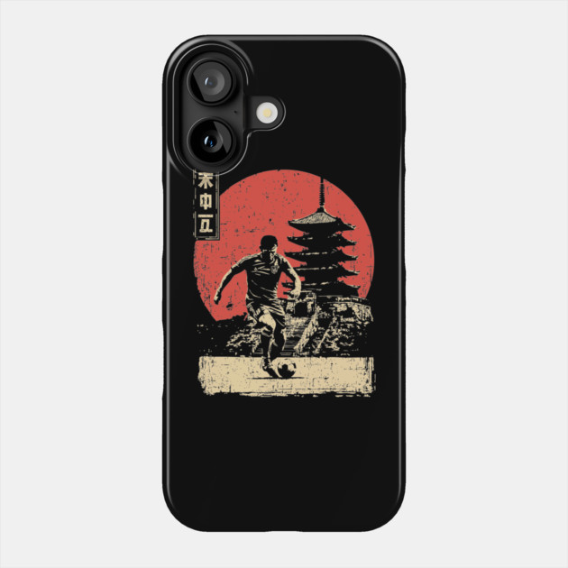 Soccer Player and Pagoda in Japanese Style Phone Case by TuncGK